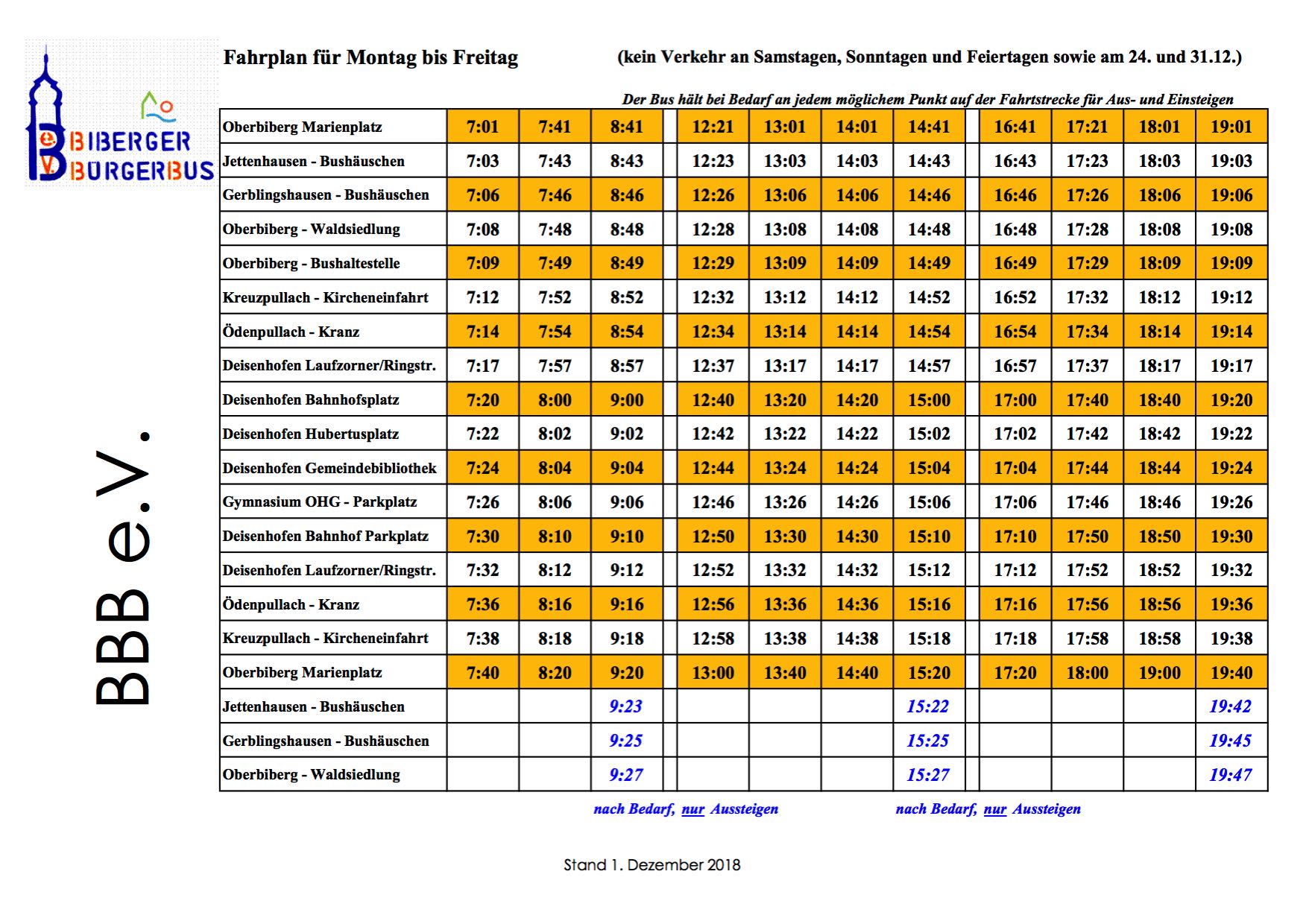 2018 Fahrplan BBB standard